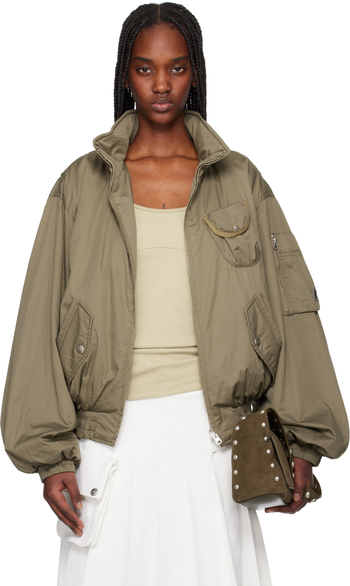 OPEN YY Black Paneled Bomber Jacket OPEN YY