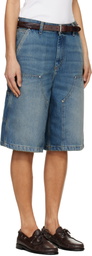 Carhartt Work In Progress Blue Nixon Double Knee Denim Shorts