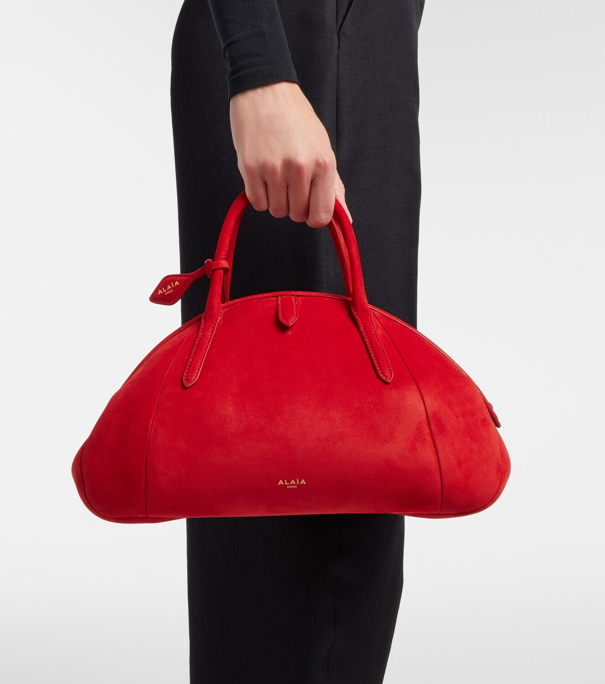 Alaïa Purse Small suede top-handle bag