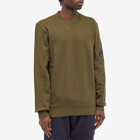 C.P. Company Men's Arm Lens Crew Sweat in Ivy Green