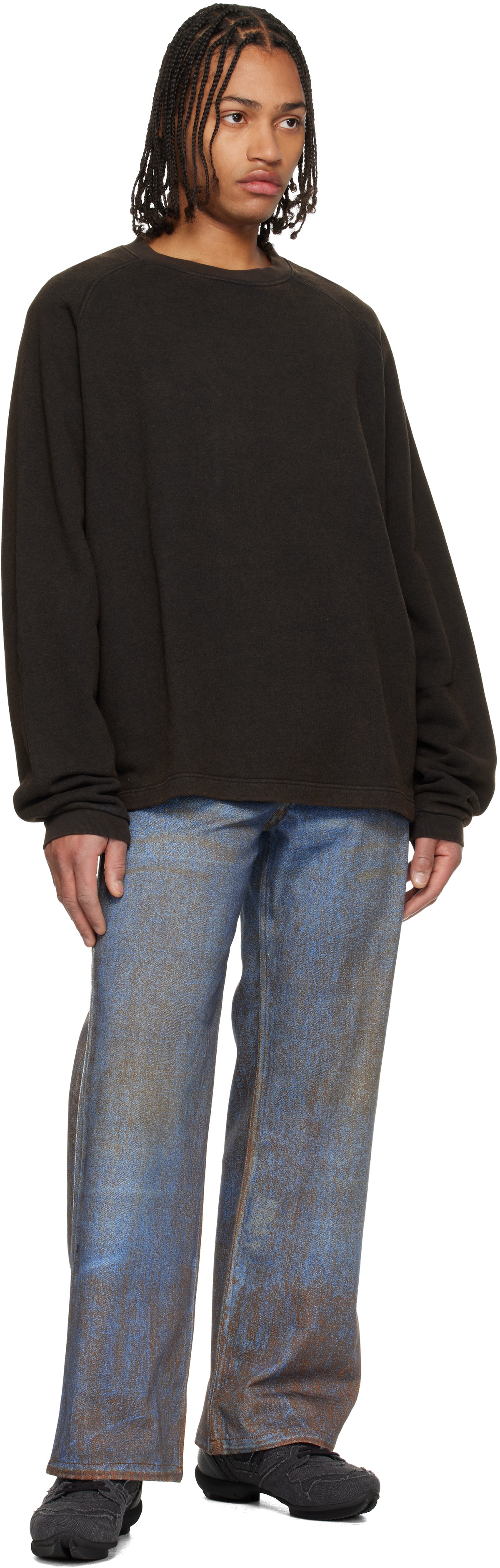 CAMPERLAB Blue & Brown Paint Print Jeans