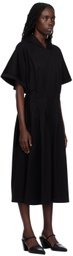 Yohji Yamamoto Black Hooded Midi Dress