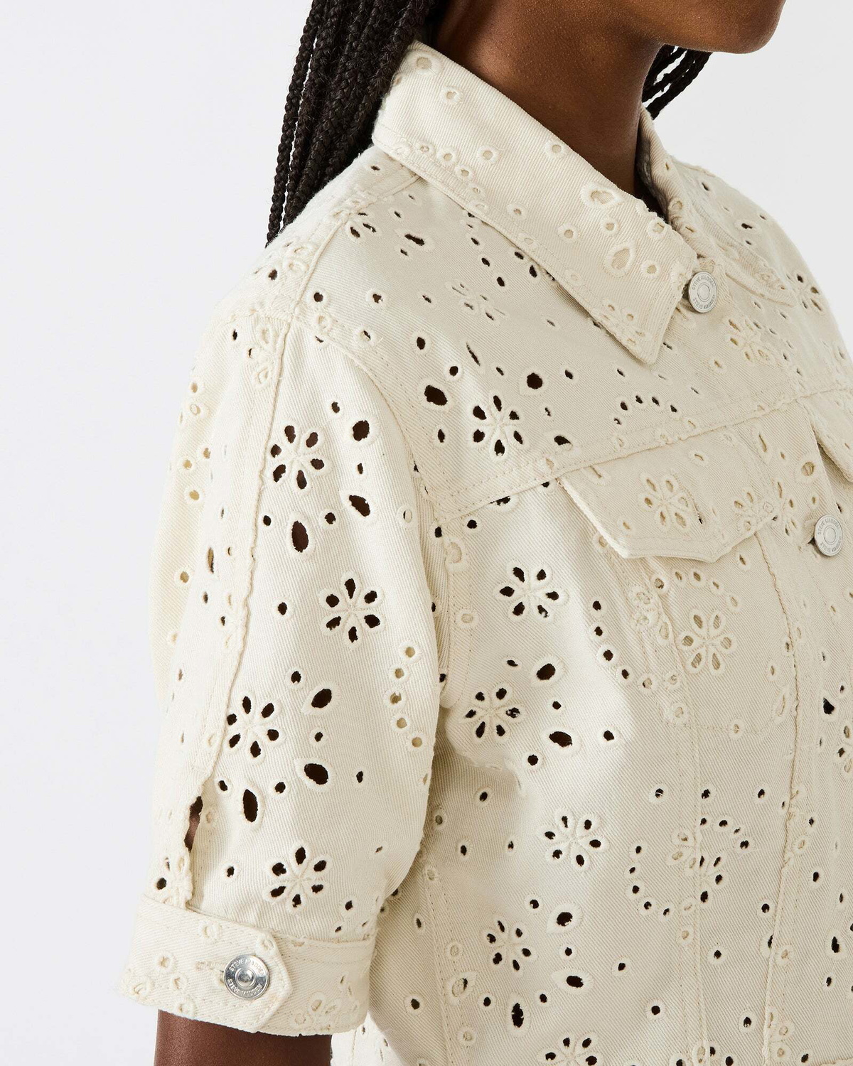Steve Madden Beck Jacket Eyelet in Cream