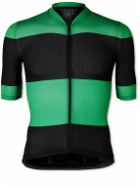 Café du Cycliste - Angeline Striped Stretch Recycled Cycling Jersey - Green