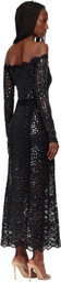 Rabanne Black Lace Sequin Midi Dress
