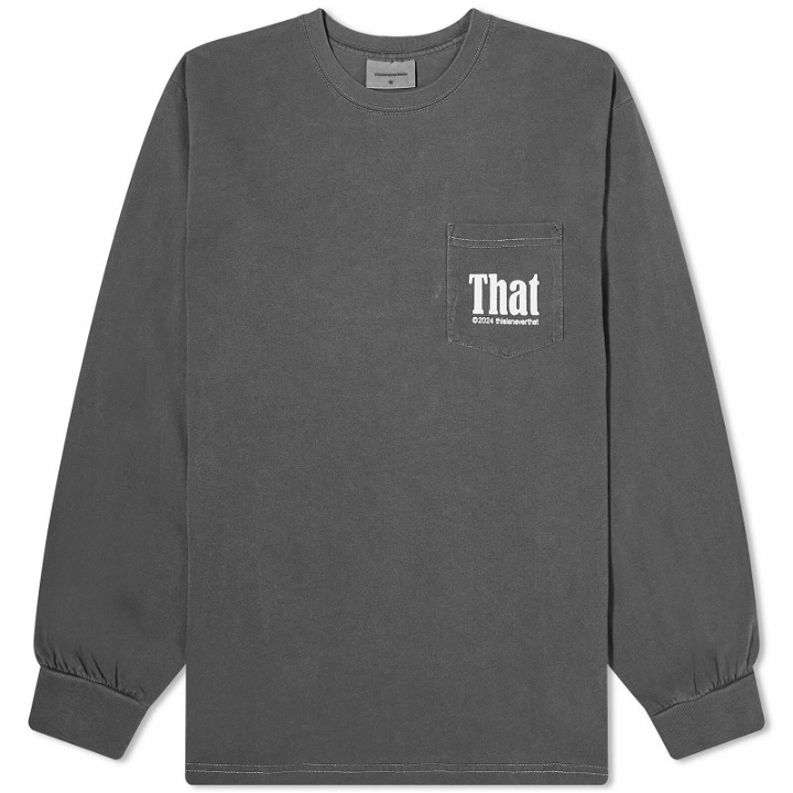 Photo: thisisneverthat Men's That Pocket Long Sleeve T-Shirt in Charcoal