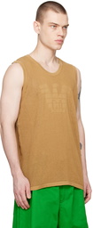 Emporio Armani Tan Oversized Tank Top