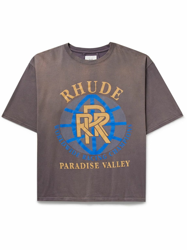 Photo: Rhude - Paradise Valley Logo-Print Cotton-Jersey T-shirt - Multi