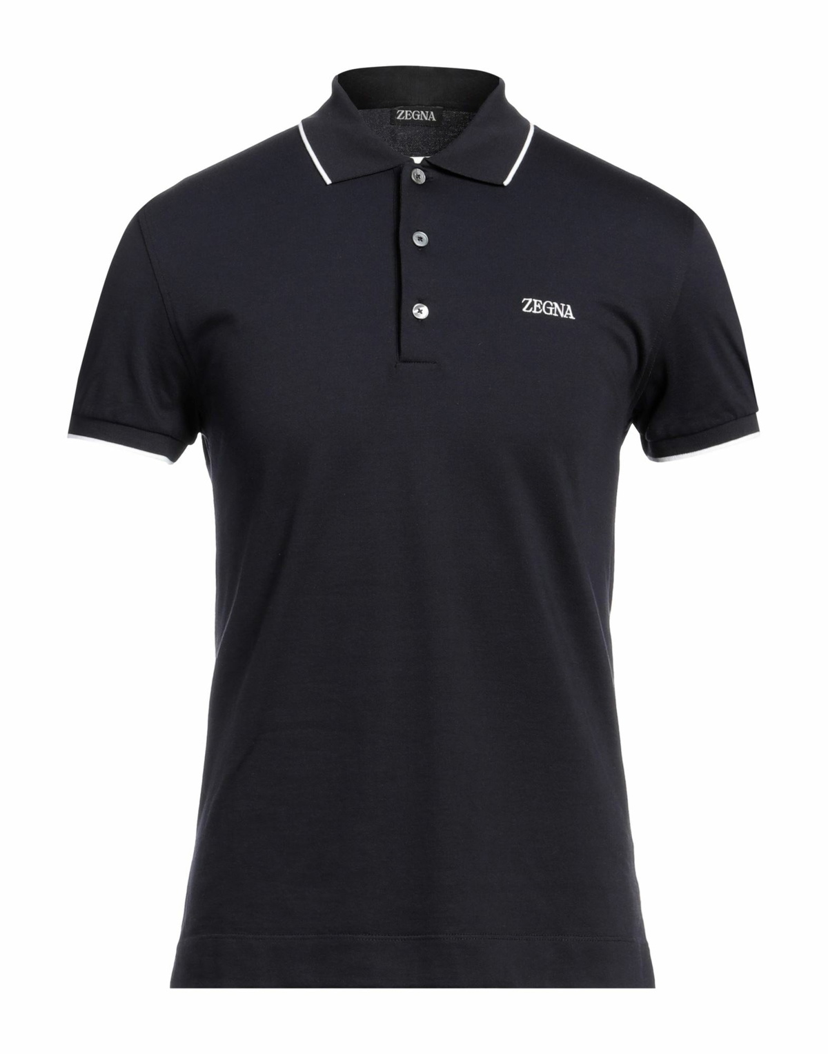 Zegna Mens Polo shirt Midnight in Blue