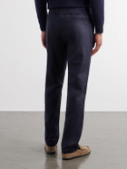 SEASE - Mindset Straight-Leg Wool-Flannel Drawstring Trousers - Blue