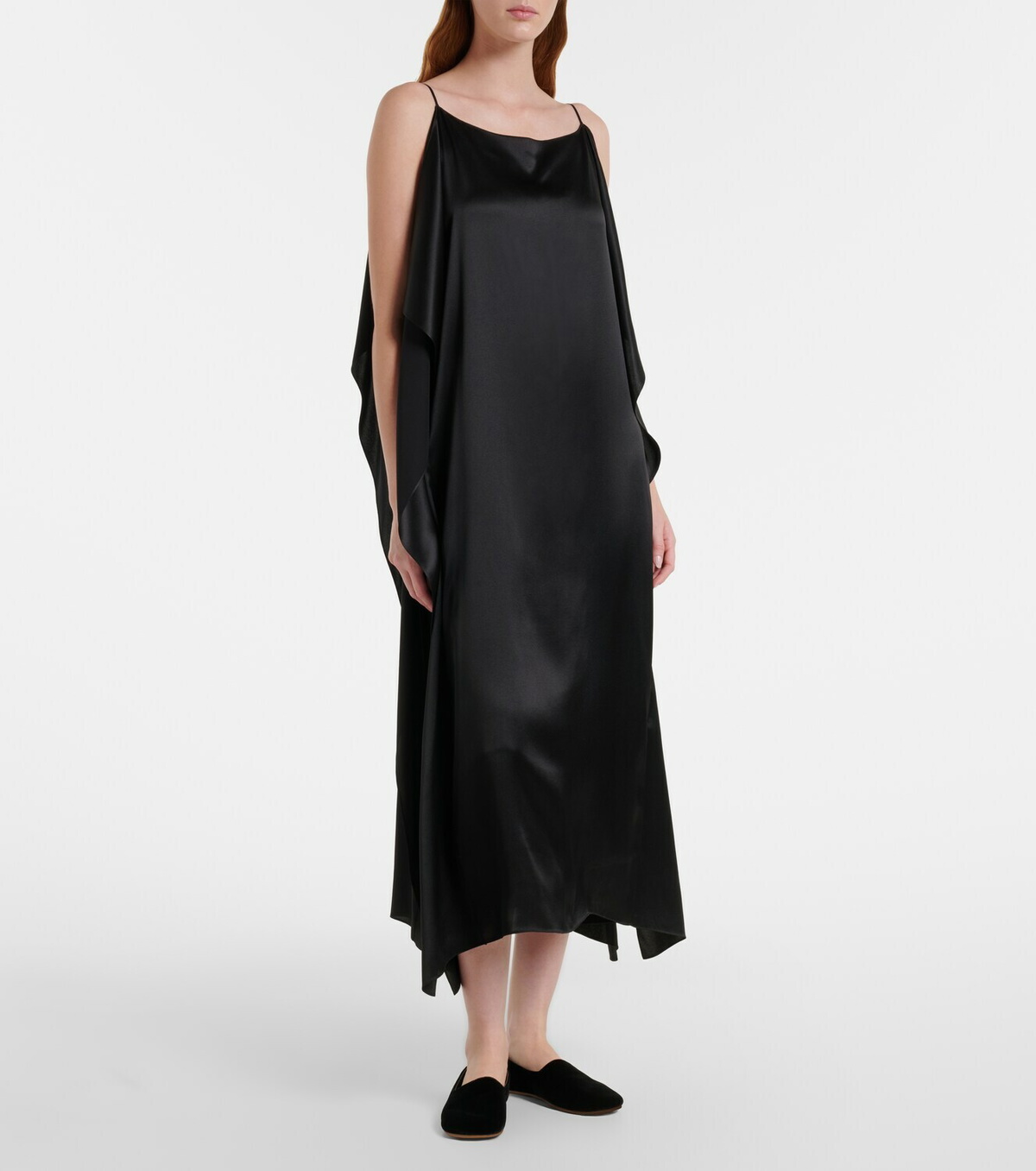 The Row Ponti velvet slip-on shoes