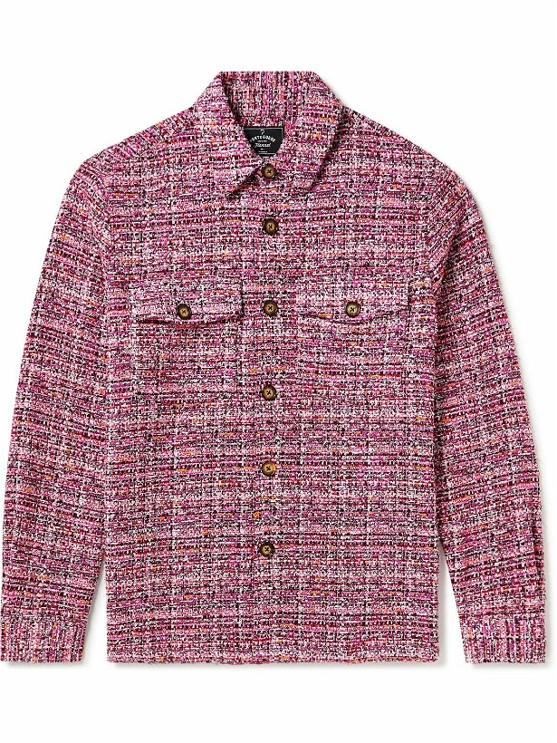 Photo: Portuguese Flannel - Moscatel Cotton-Blend Bouclé Shirt Jacket - Pink