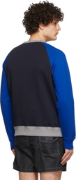 PS by Paul Smith Blue Color Block Raglan Sweatshirt