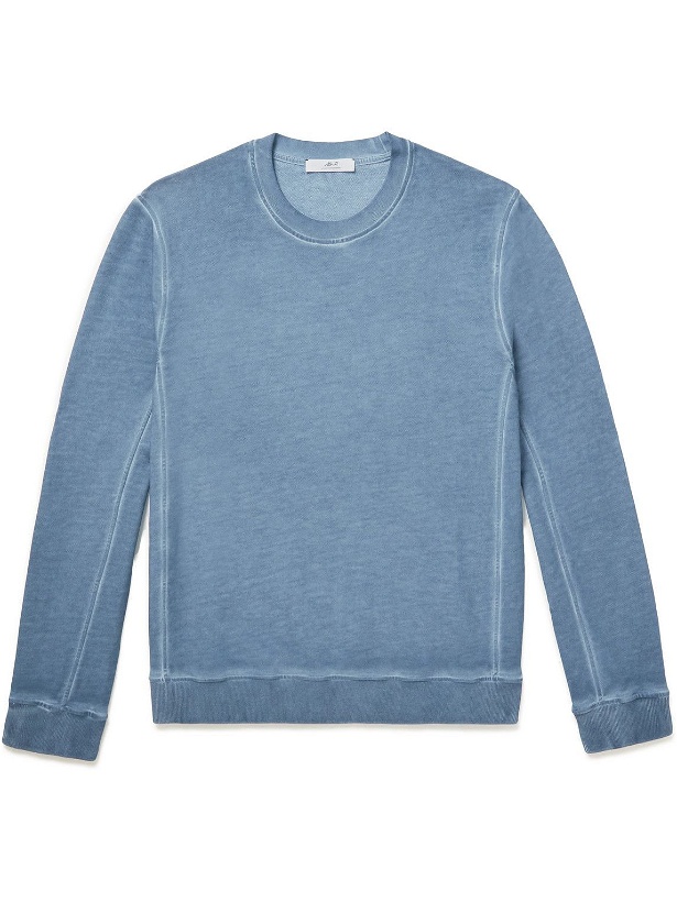 Photo: Mr P. - Cold-Dyed Organic Cotton-Jersey Sweatshirt - Blue