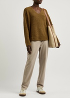 Eileen Fisher Ribbed Cotton-blend Jumper Gold