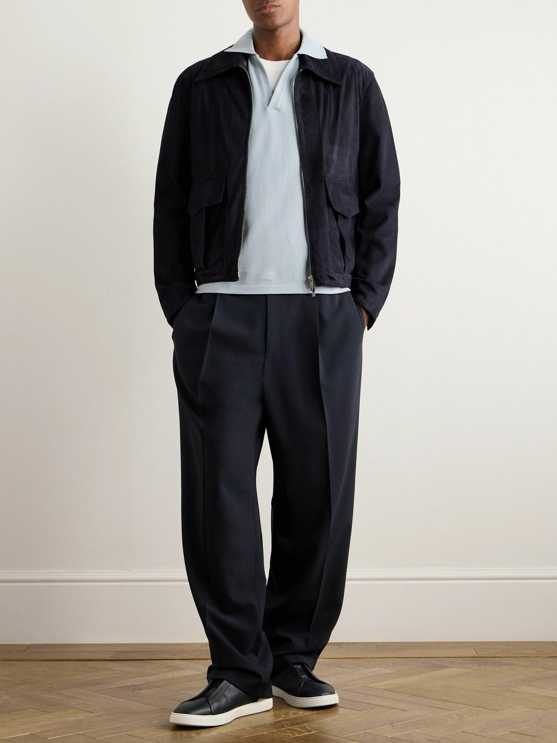 Stòffa - Cotton-Piqué Polo Shirt - Blue