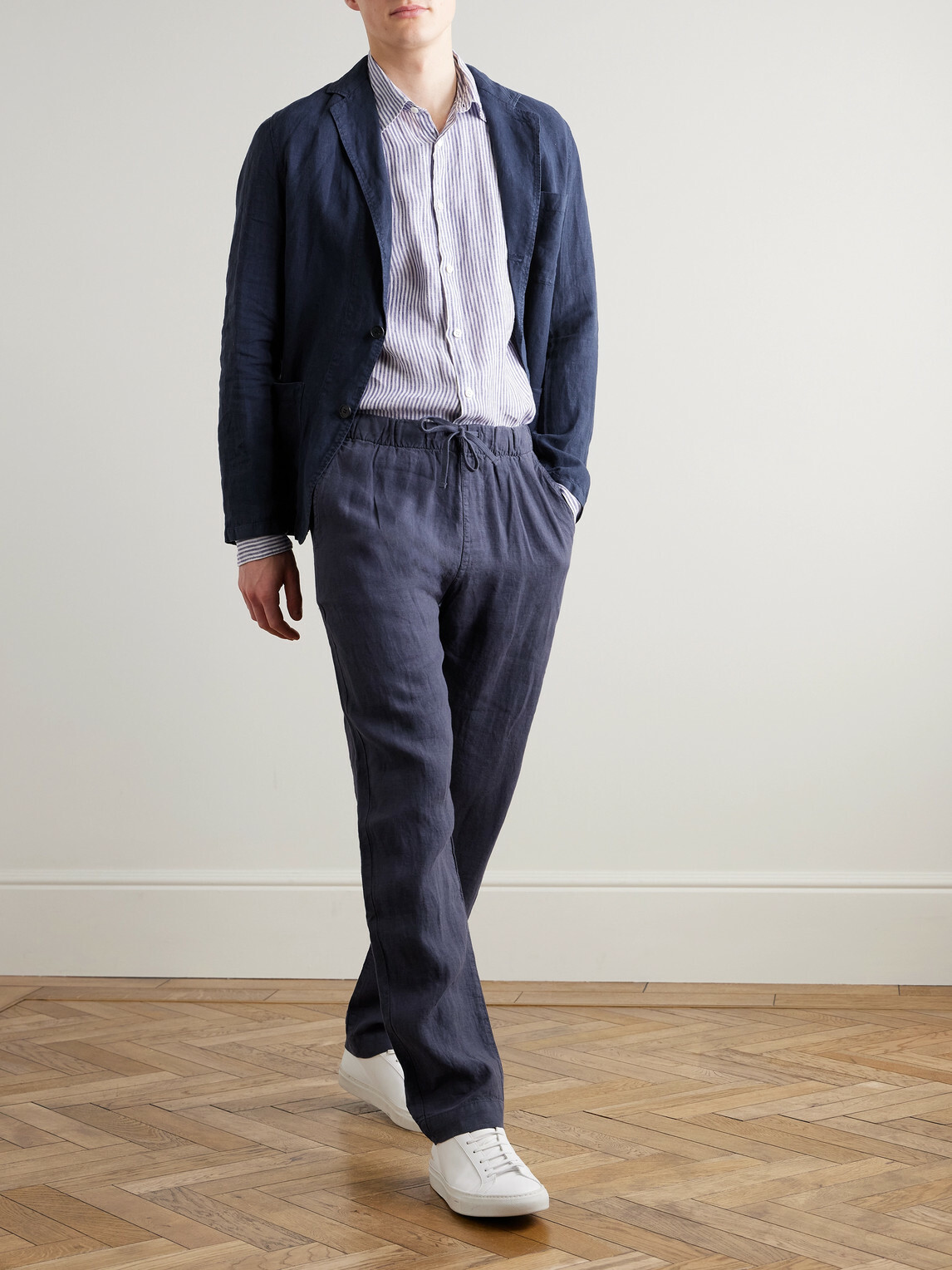 Hartford - Jobby Pat Linen Suit Jacket - Blue