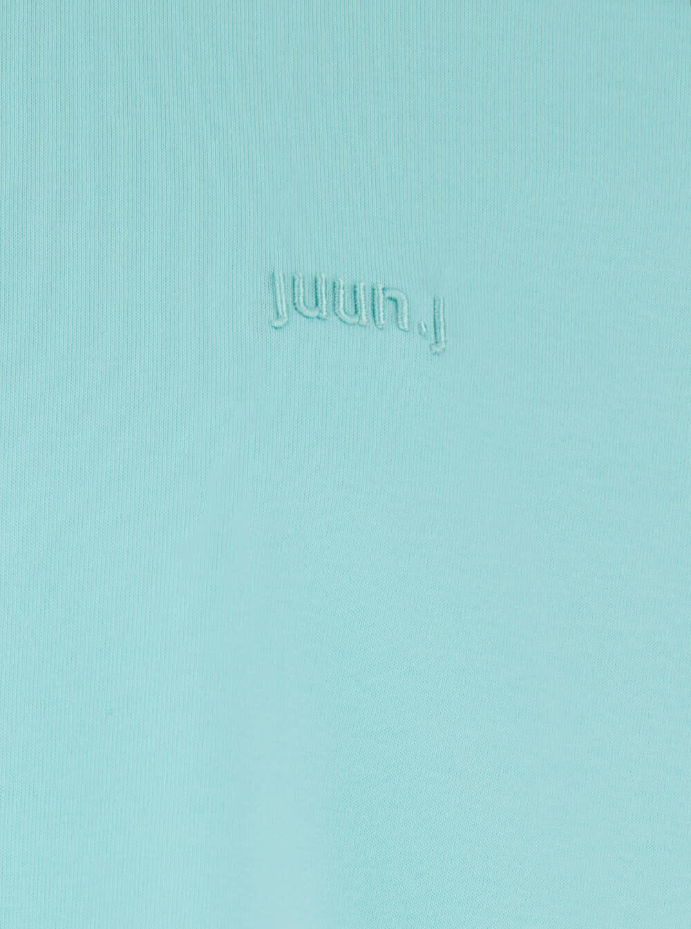 Juun.J Light Blue T-shirt With Logo Embroidered On The Front And Print On The Back In Cotton Man