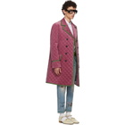 Gucci Pink Velvet Quilted Coat