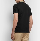 Burberry - Contrast-Tipped Cotton-Piqué Polo Shirt - Black