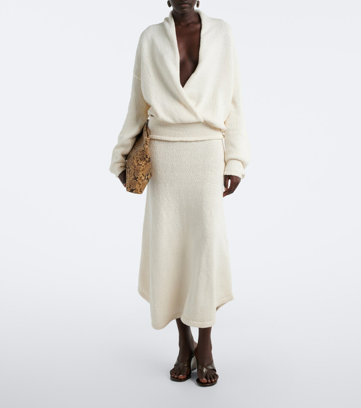 Aya Muse Kena knitted cotton midi skirt
