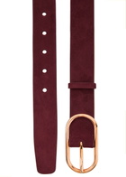 Gabriela Hearst Link Suede Belt Burgundy