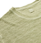 120% - Slim-Fit Garment-Dyed Linen T-Shirt - Green