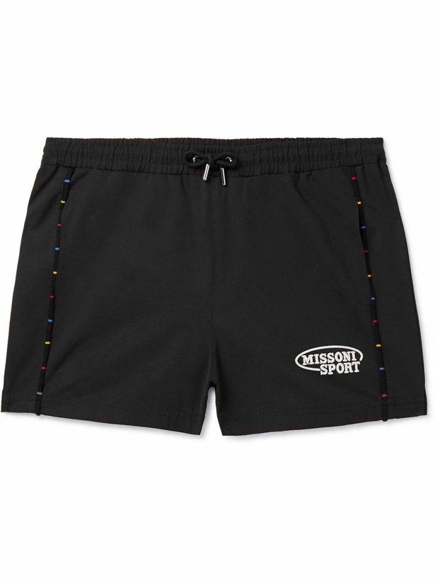 Photo: Missoni - Piped Logo-Embroidered Shell Shorts - Black