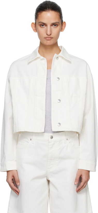Photo: Maison Kitsuné White Denim Boxy Trucker Jacket