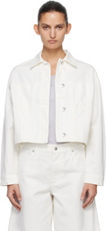 Maison Kitsuné White Denim Boxy Trucker Jacket