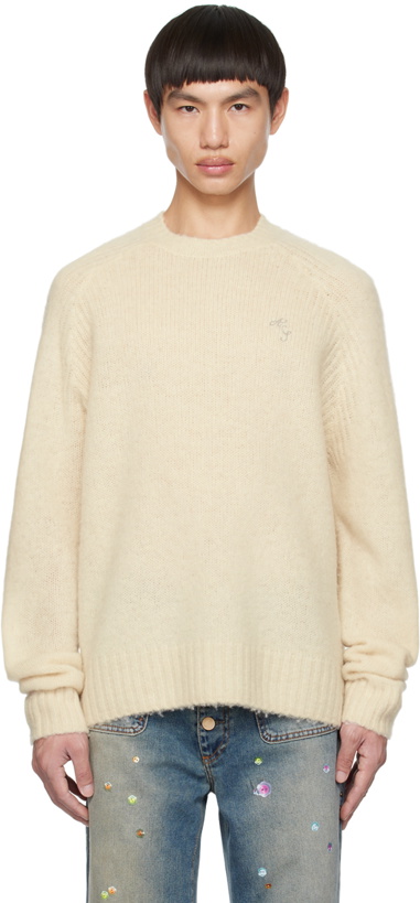 Photo: Acne Studios Beige Embroidered Sweater
