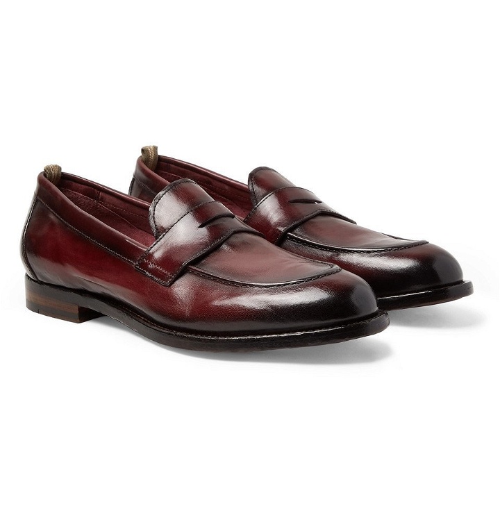 Photo: Officine Creative - Ivy Burnished-Leather Penny Loafers - Men - Burgundy