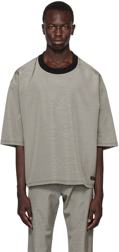 Photo: 4SDESIGNS Off-White & Black Houndstooth T-Shirt