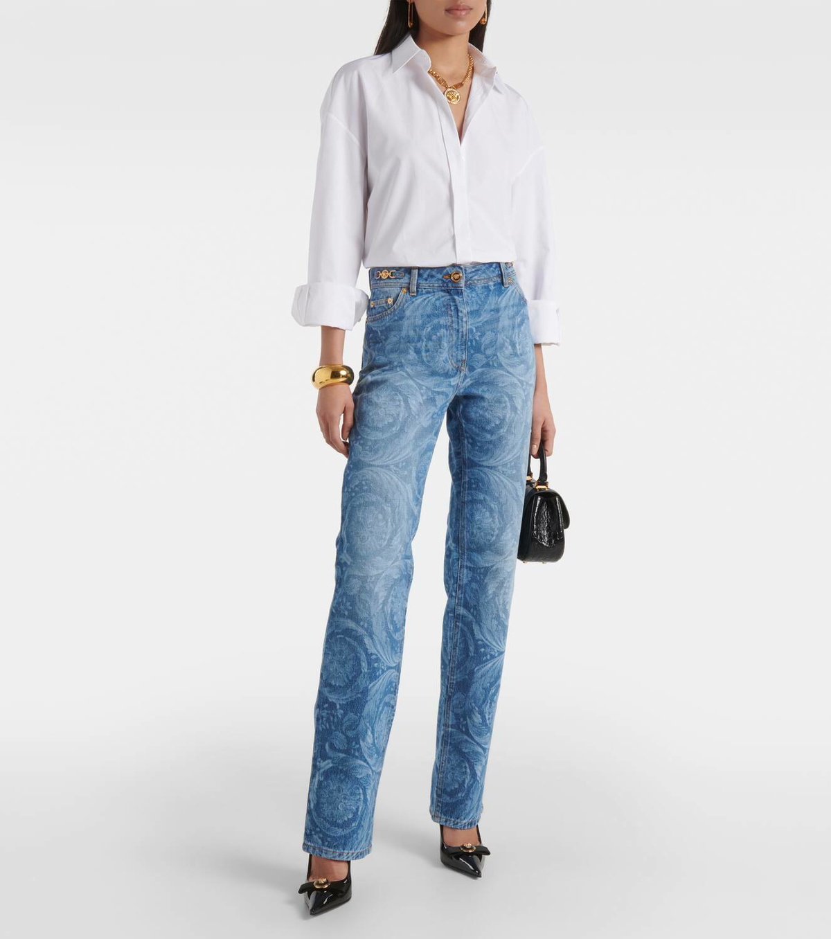 【送料&関税込】Versace Straight Denim Jeans Versace Jeans Couture Magazine Straight Jeans | Blue | FARFETCH