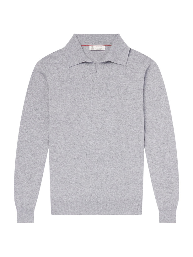 Photo: Brunello Cucinelli - Cashmere Polo Shirt - Gray