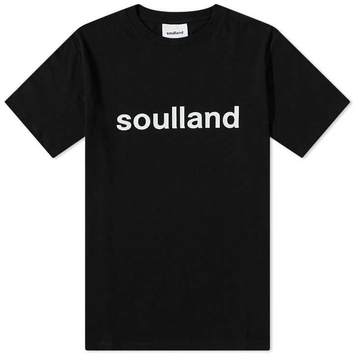 Photo: Soulland Men's Chuck Logo T-Shirt in Black