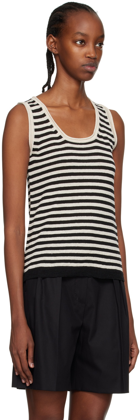 S Max Mara Black & Off-White Mambo Tank Top