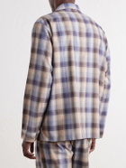 TEKLA - Auralee Checked Organic Cotton-Flannel Pyjama Shirt - Blue