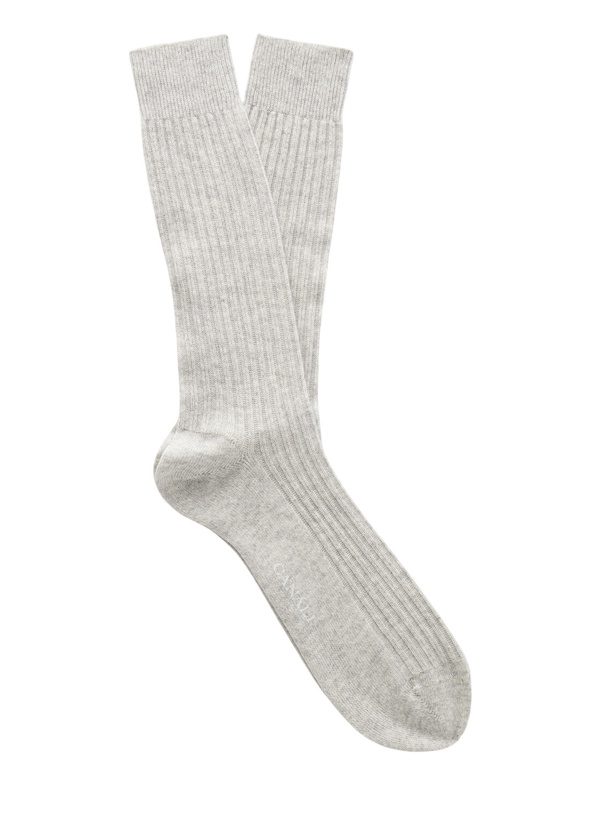 Photo: Canali - Ribbed Cashmere Socks - Gray