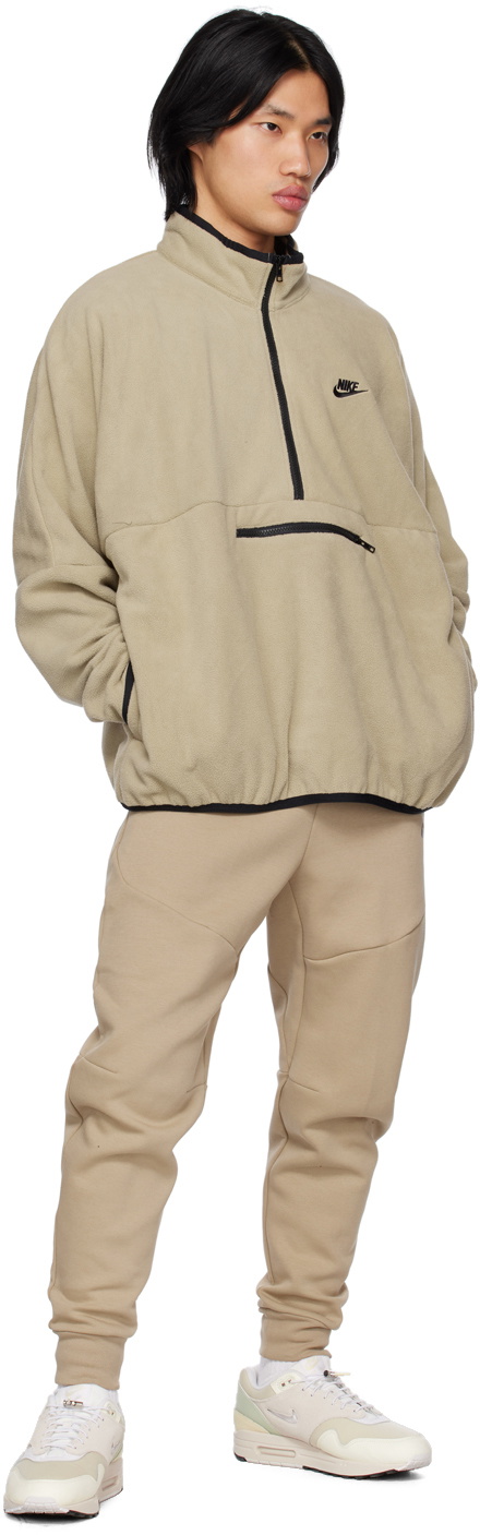 nike beige half zip