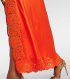 Rebecca Vallance Adira lace-trimmed silk satin corset dress