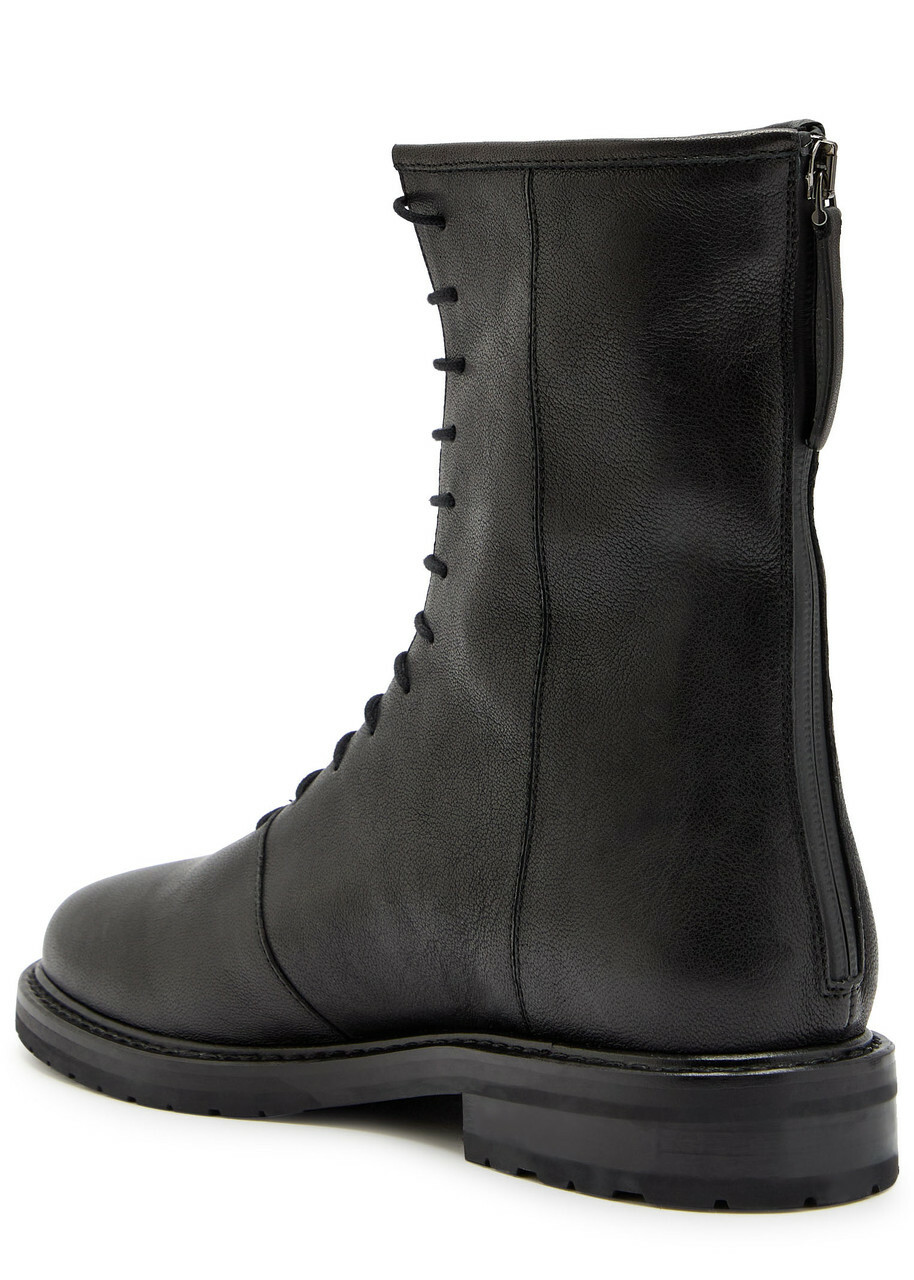 Legres Grained Leather Ankle Boots Black