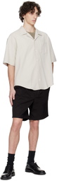 AMI Paris Black Twill Shorts