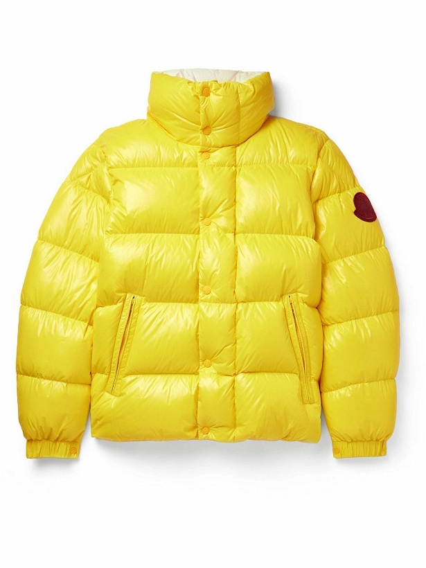 Photo: Moncler Genius - 2 Moncler 1952 Dervo Logo-Appliquéd Quilted Glossed-Shell Down Jacket - Yellow