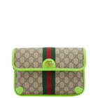Gucci Men's Ophidia Neon Trim GG Waist Bag in Beige