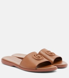 Gucci Double G leather slides