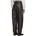 Lemaire Brown Leather Military Trousers