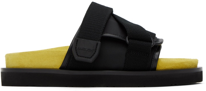 Photo: AMBUSH Black & Yellow Padded Sandals
