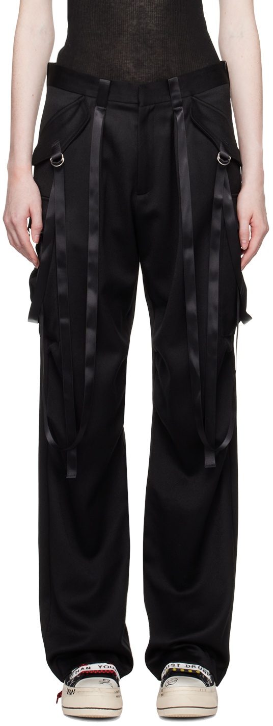 R13 Black Articulated Tuxedo Trousers R13