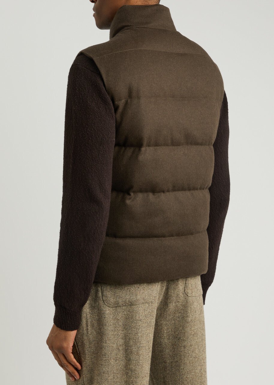 Aurélien Quilted Wool-blend Gilet Green